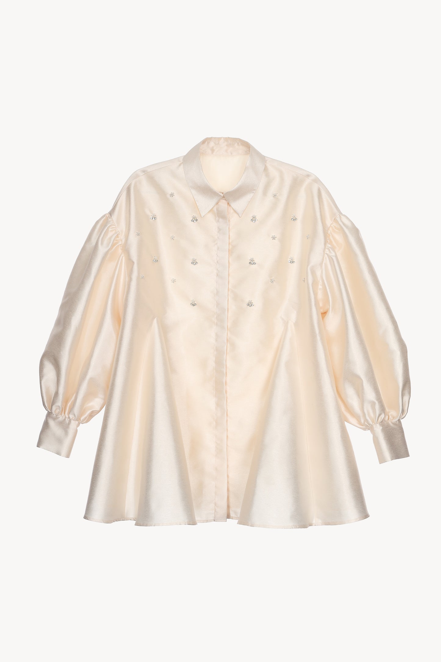 bijou satin puff blouse