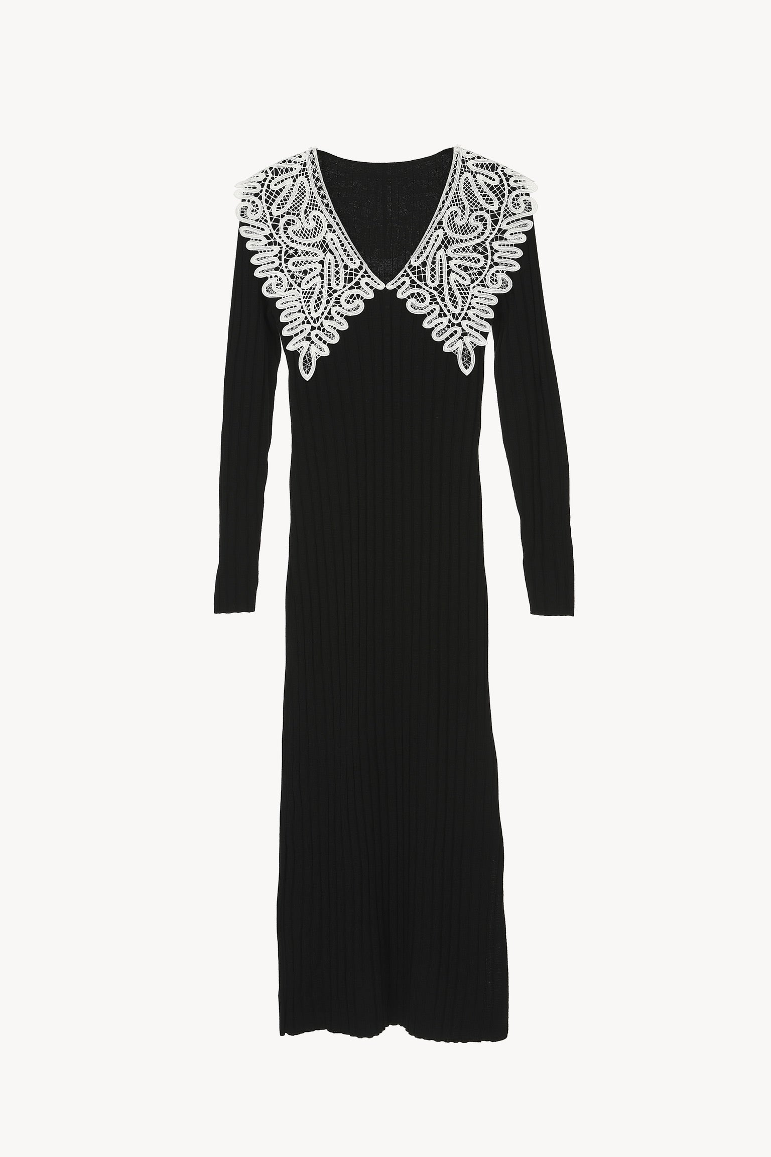 lace collar knit one-piece – Acka online store