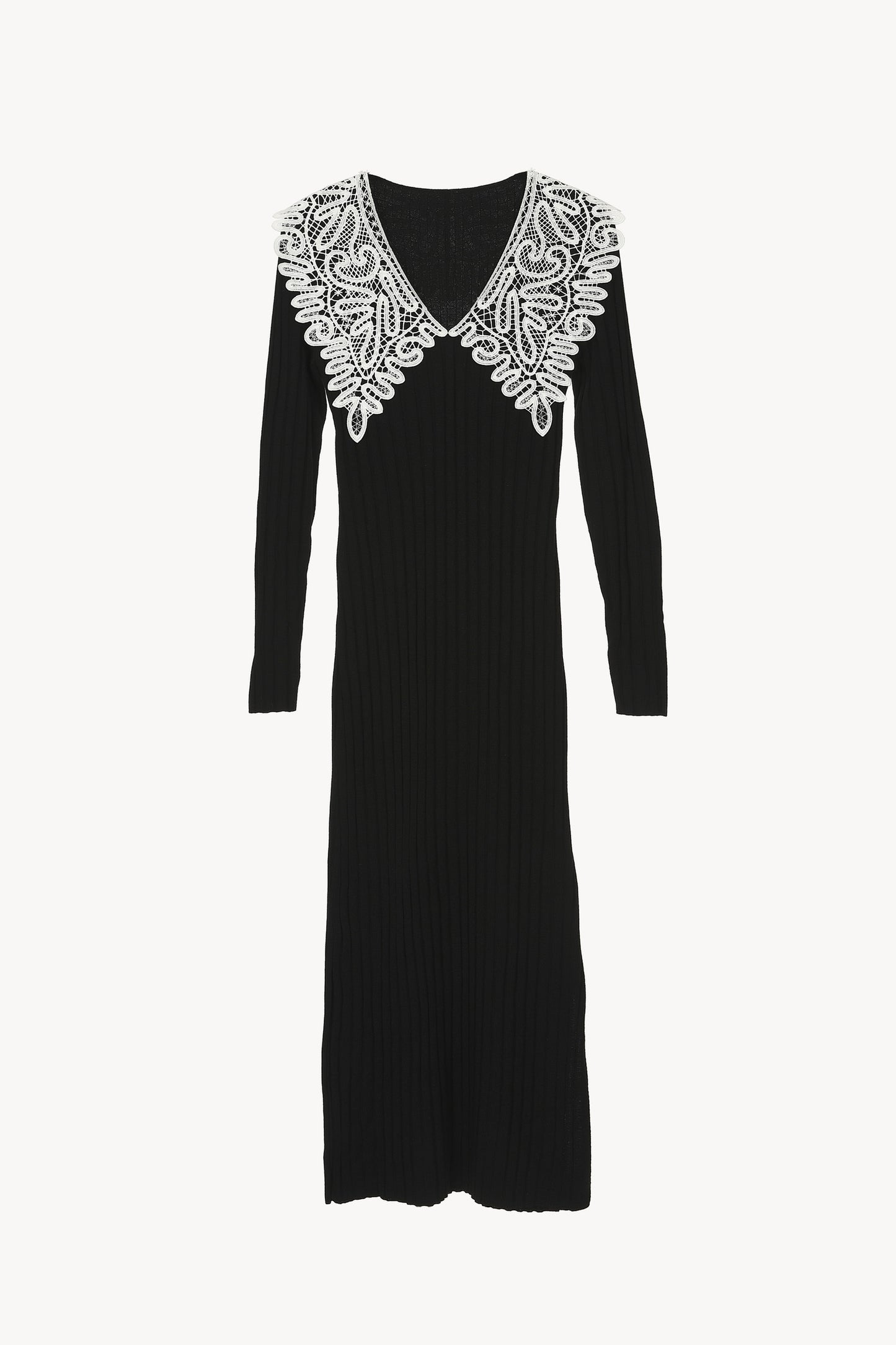 lace collar knit one-piece