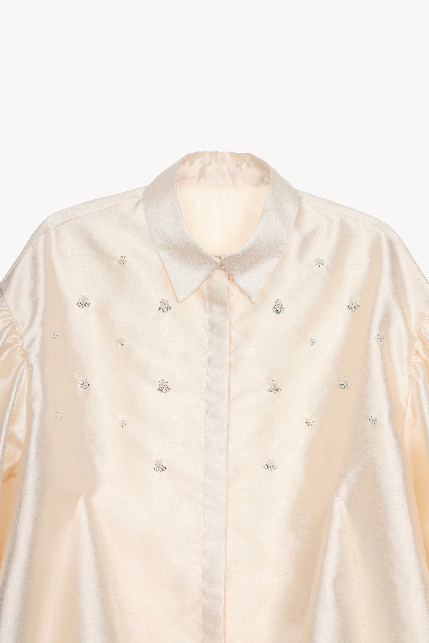 bijou satin puff blouse