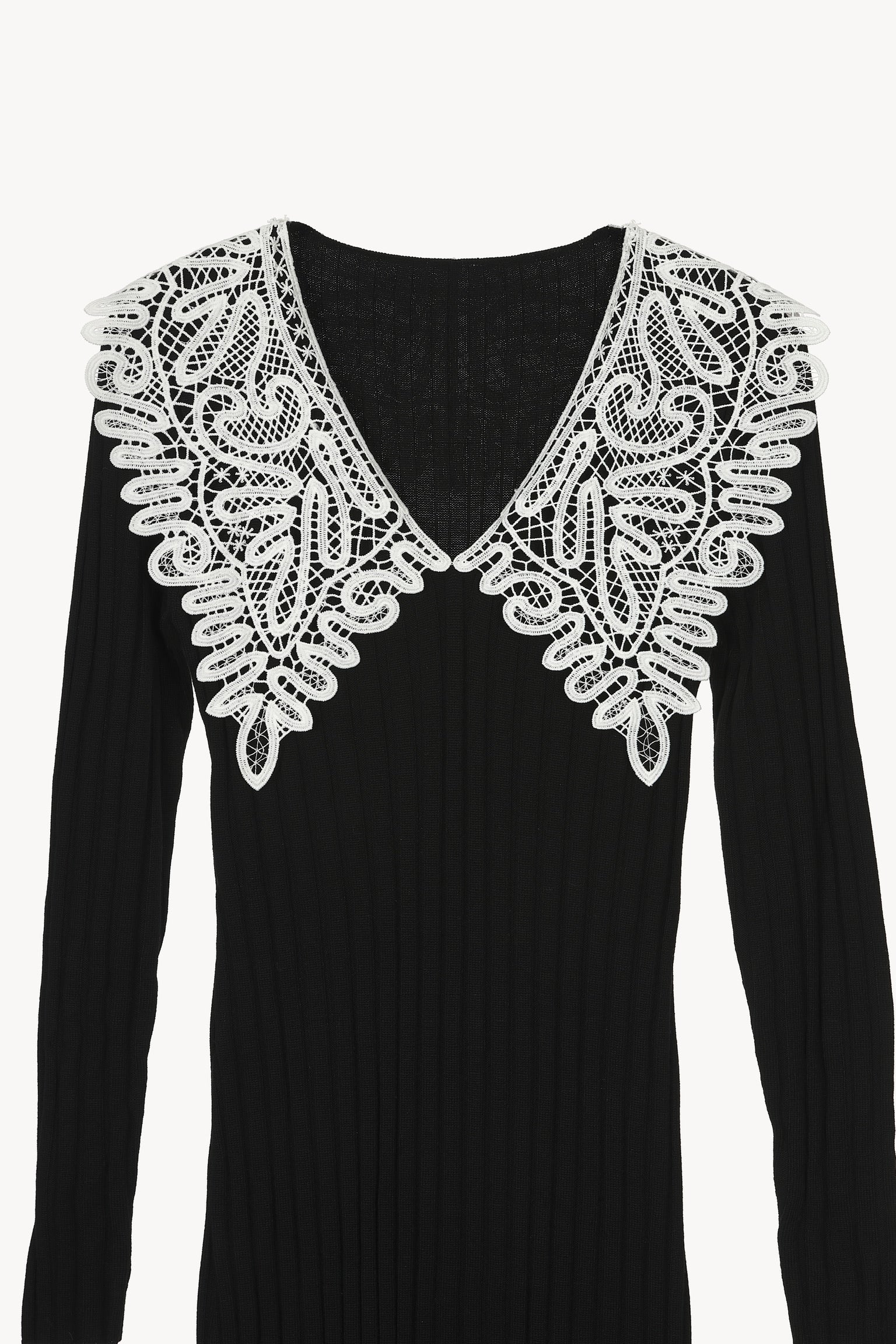 lace collar knit one-piece – Acka online store