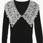 lace collar knit one-piece