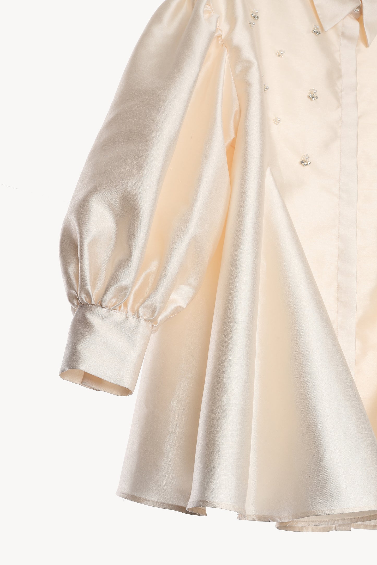 bijou satin puff blouse