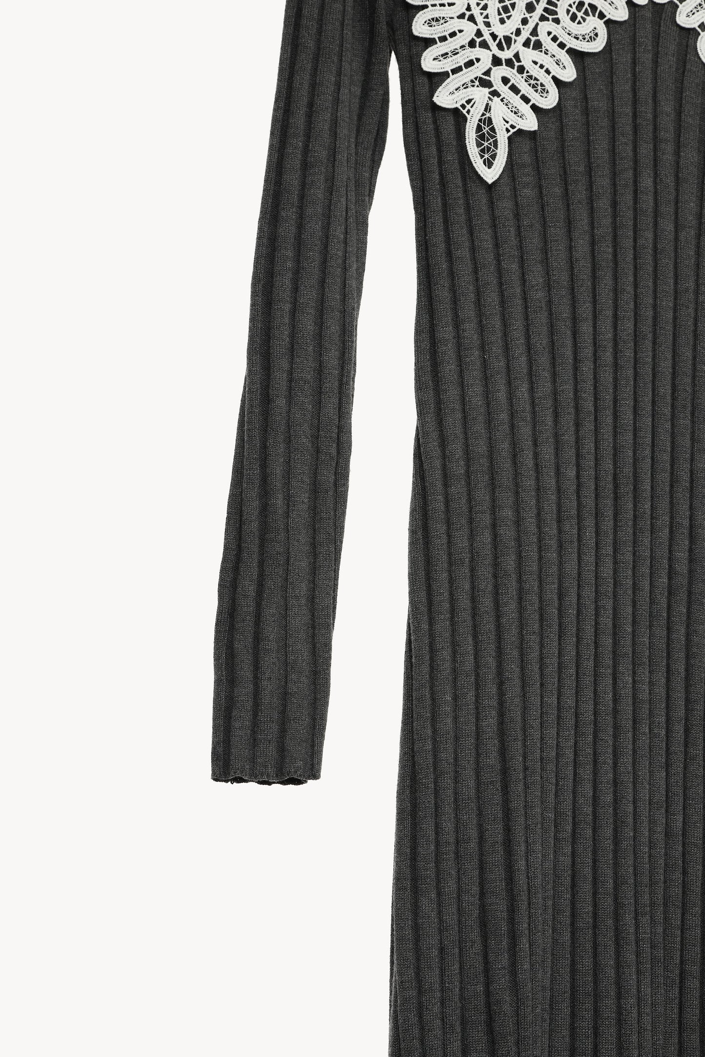 lace collar knit one-piece