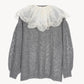 sheer frill knit cardigan