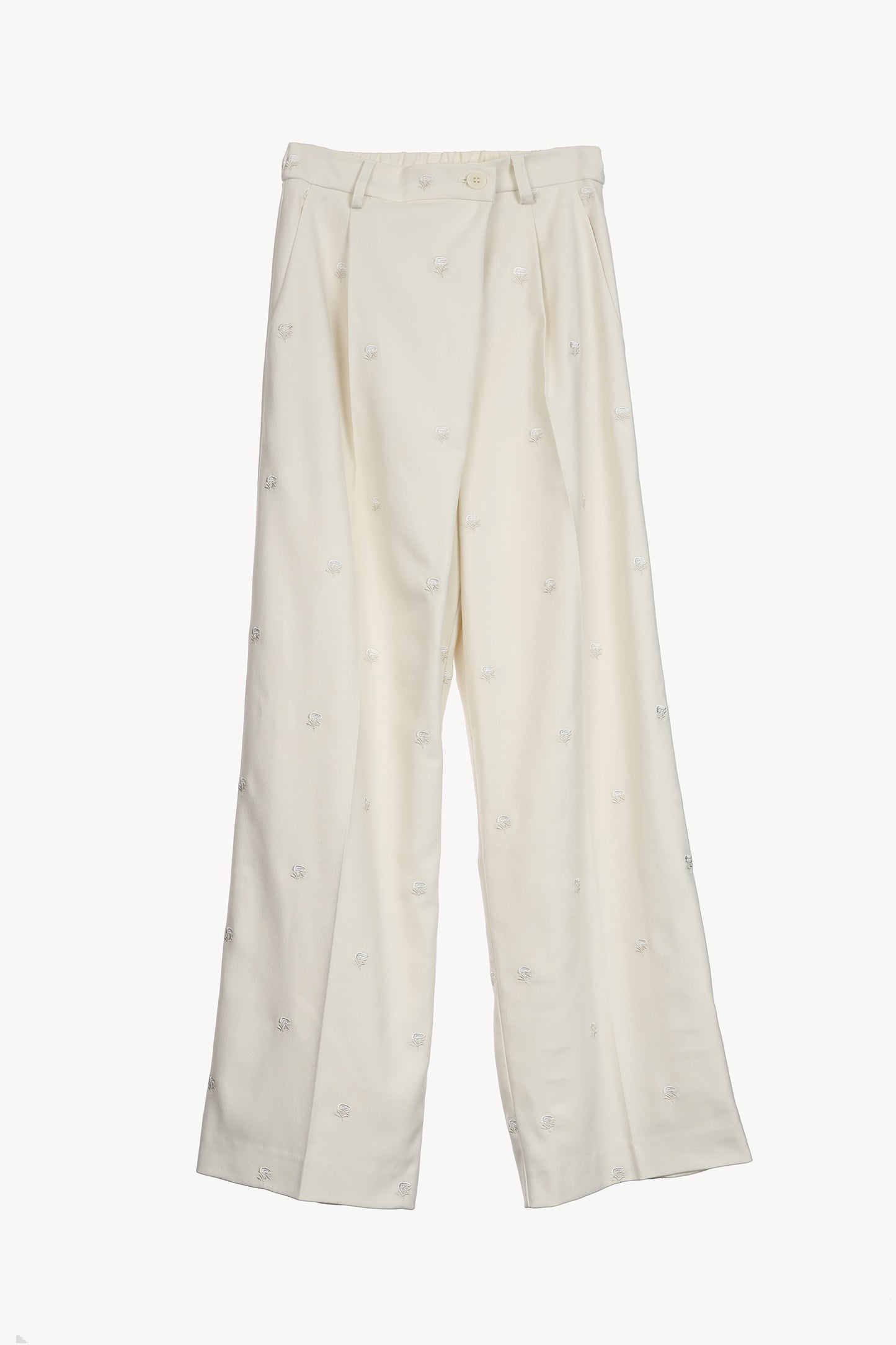 embroidery straight slacks