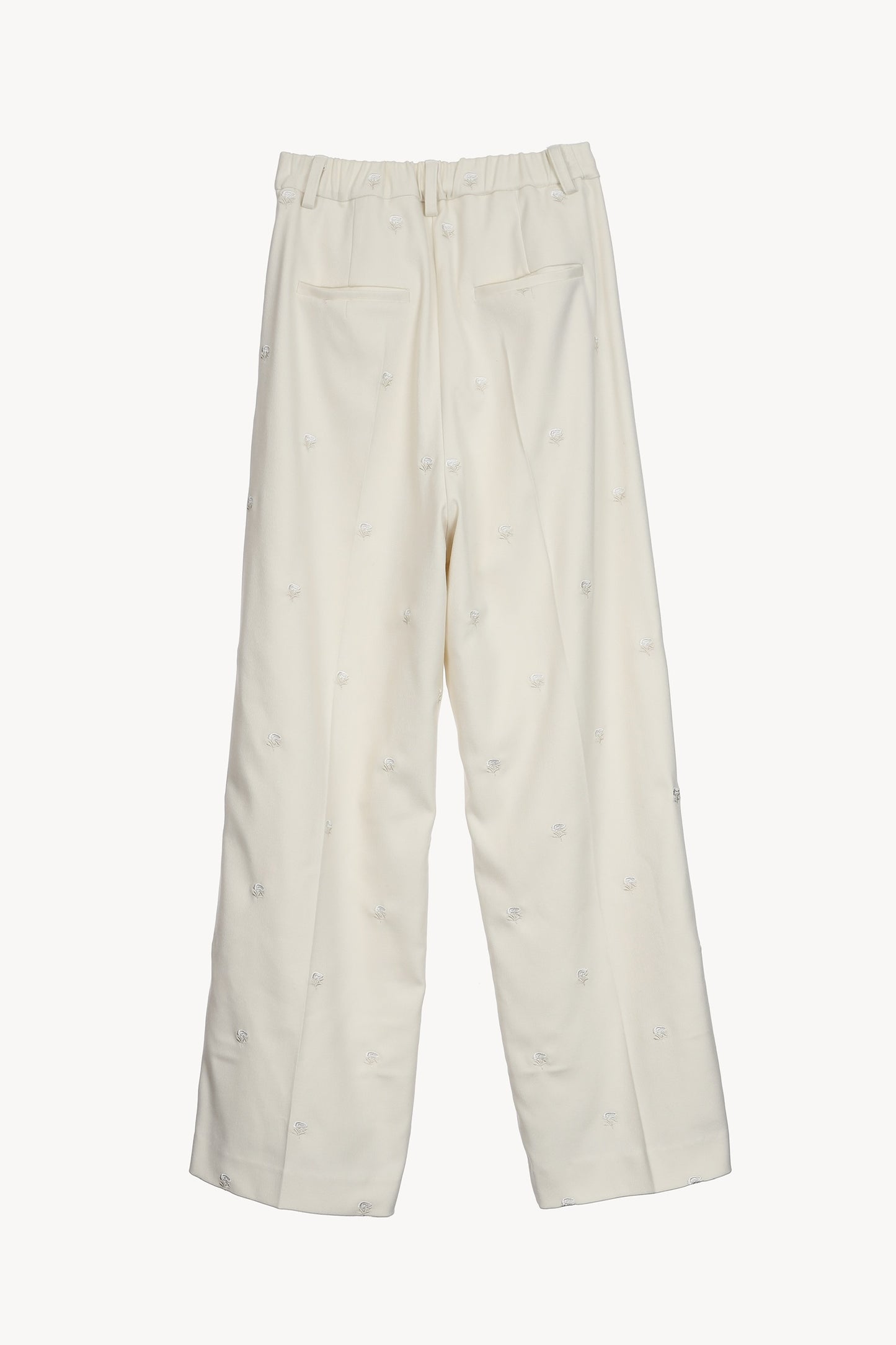 embroidery straight slacks