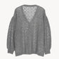 sheer frill knit cardigan
