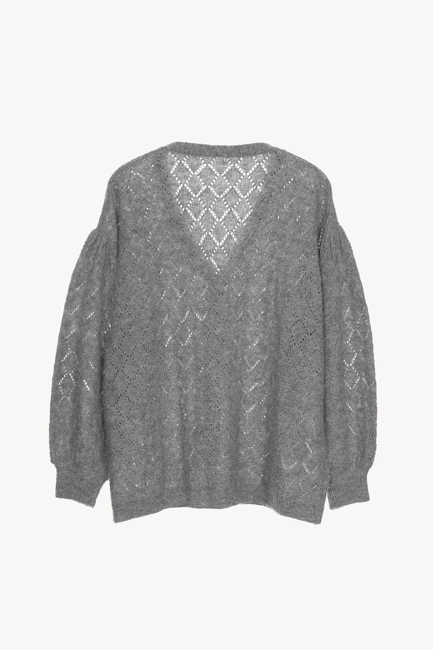 sheer frill knit cardigan