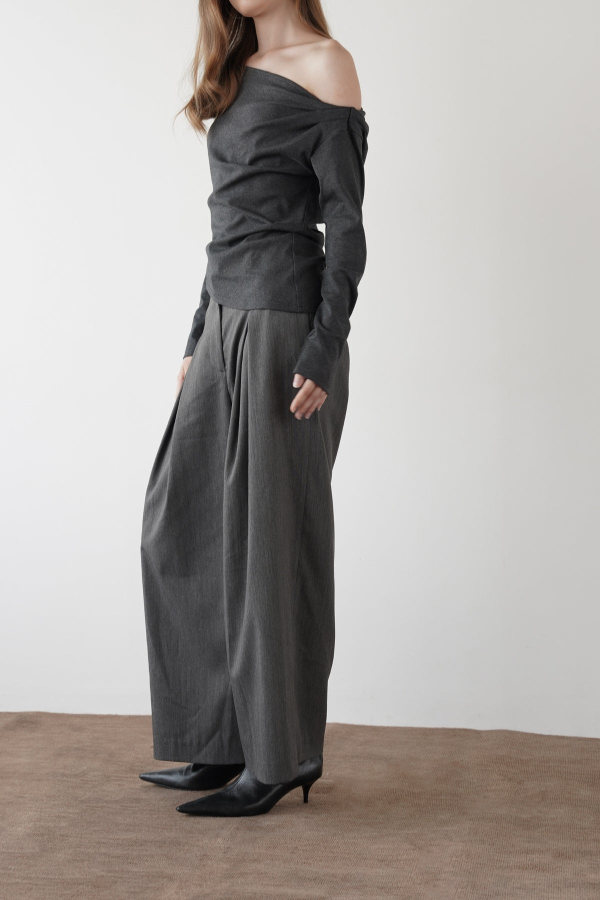 tailored wide slacks