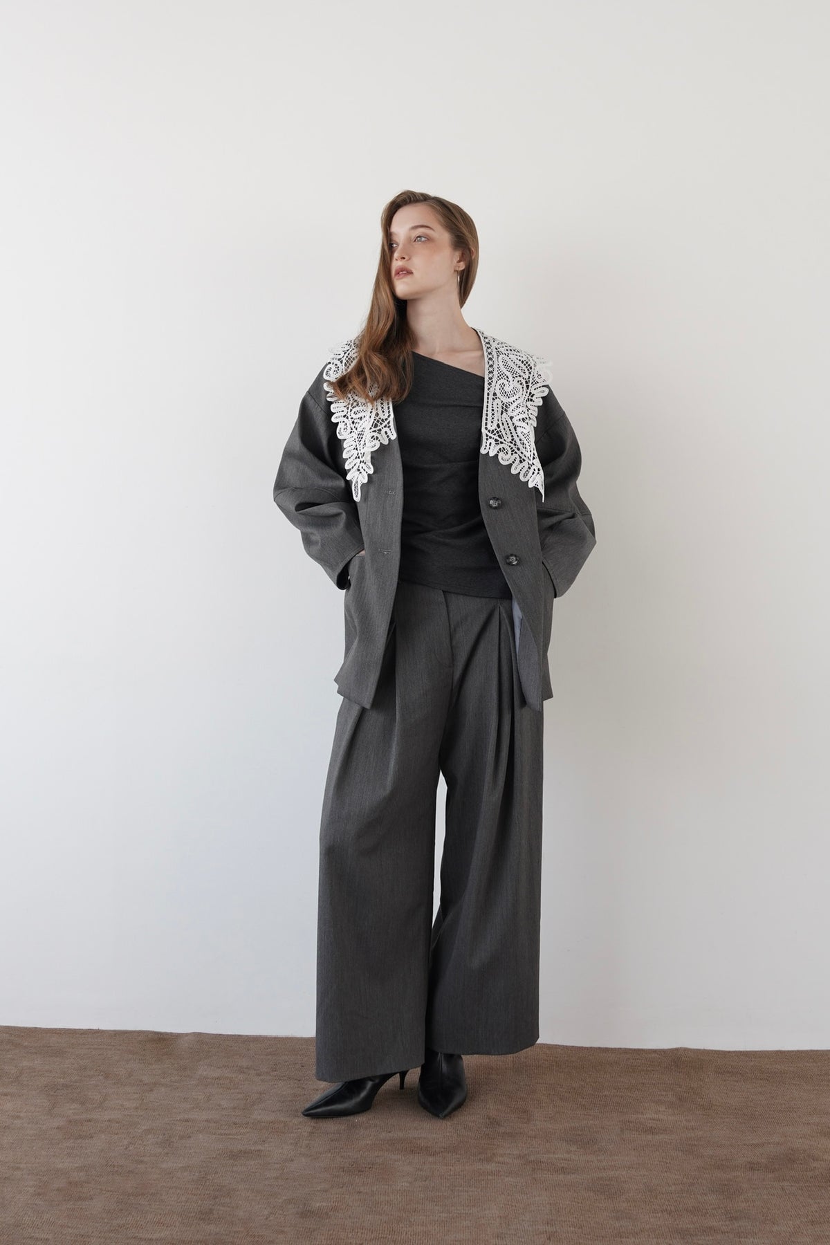 tailored wide slacks