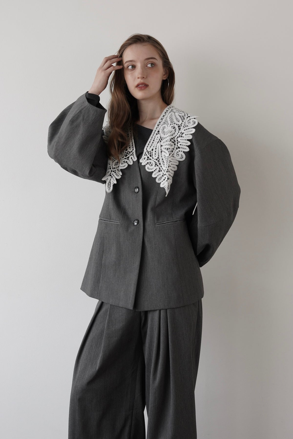 lace collar jacket