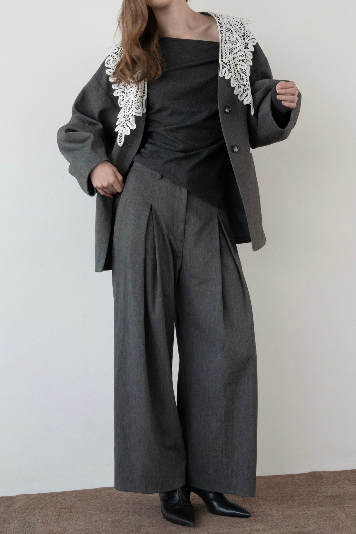 tailored wide slacks
