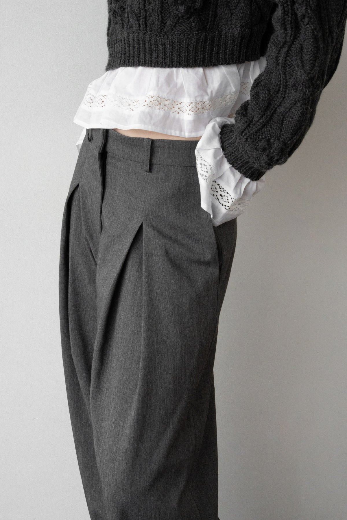 tailored wide slacks