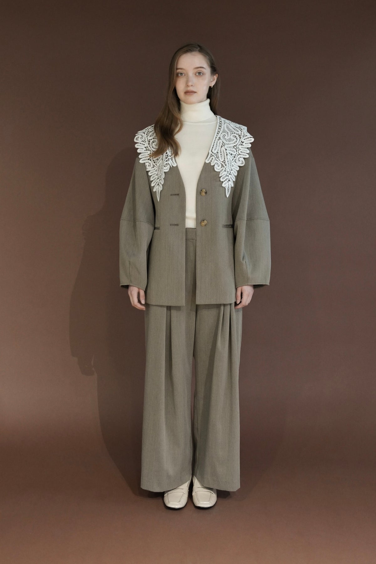 tailored wide slacks