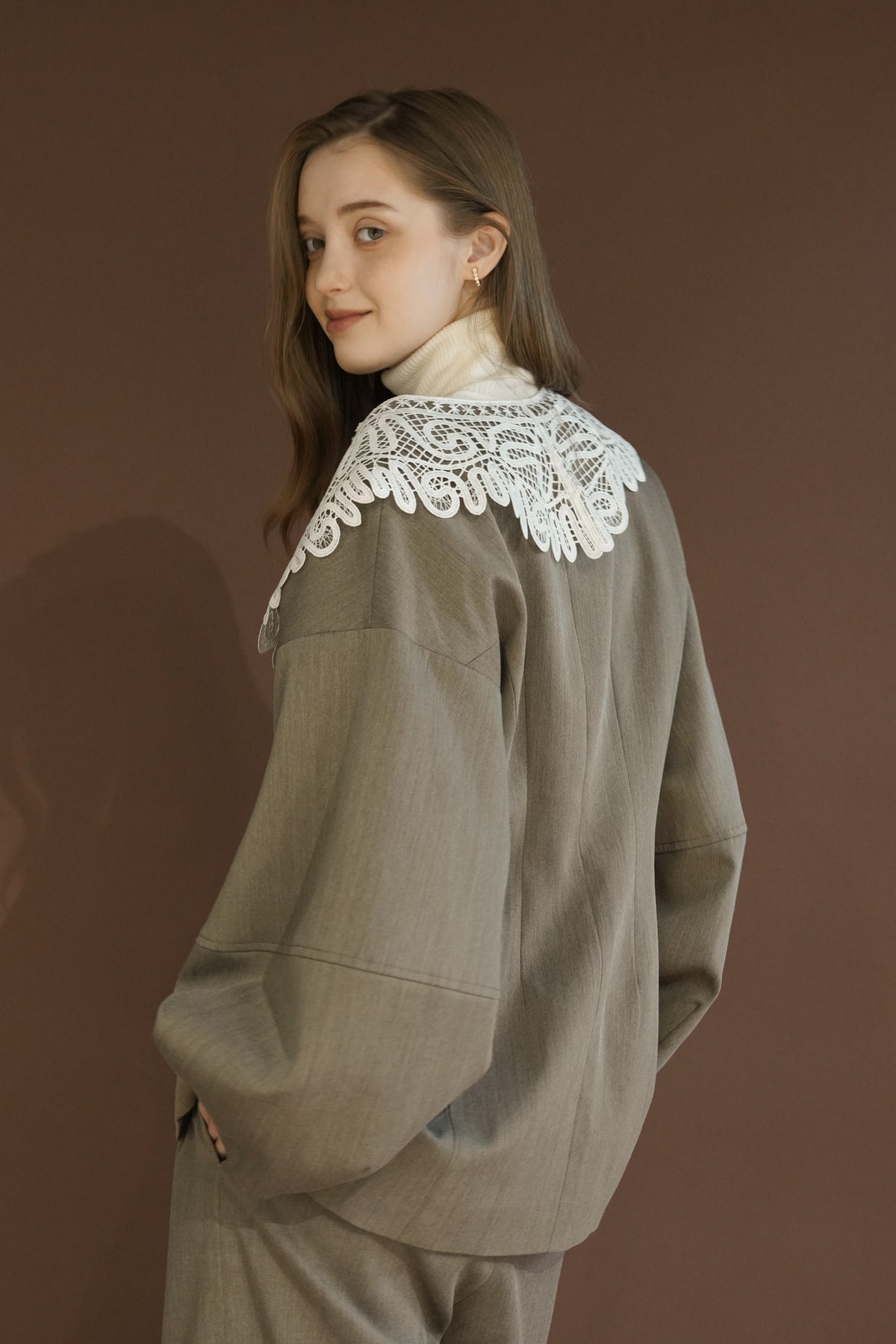 lace collar jacket