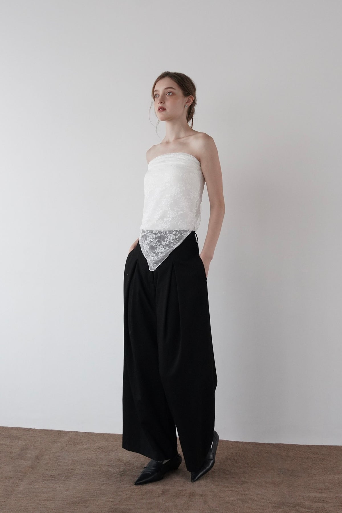 tailored wide slacks