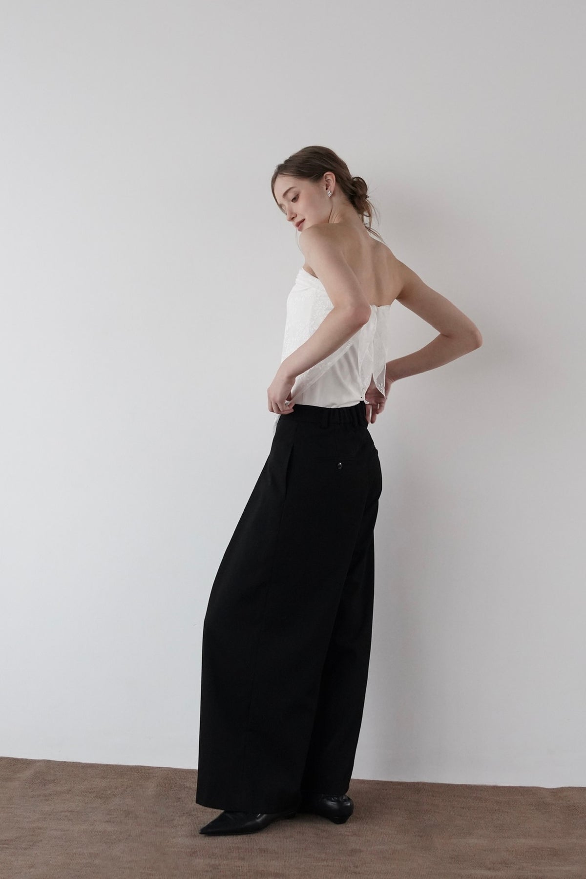 tailored wide slacks