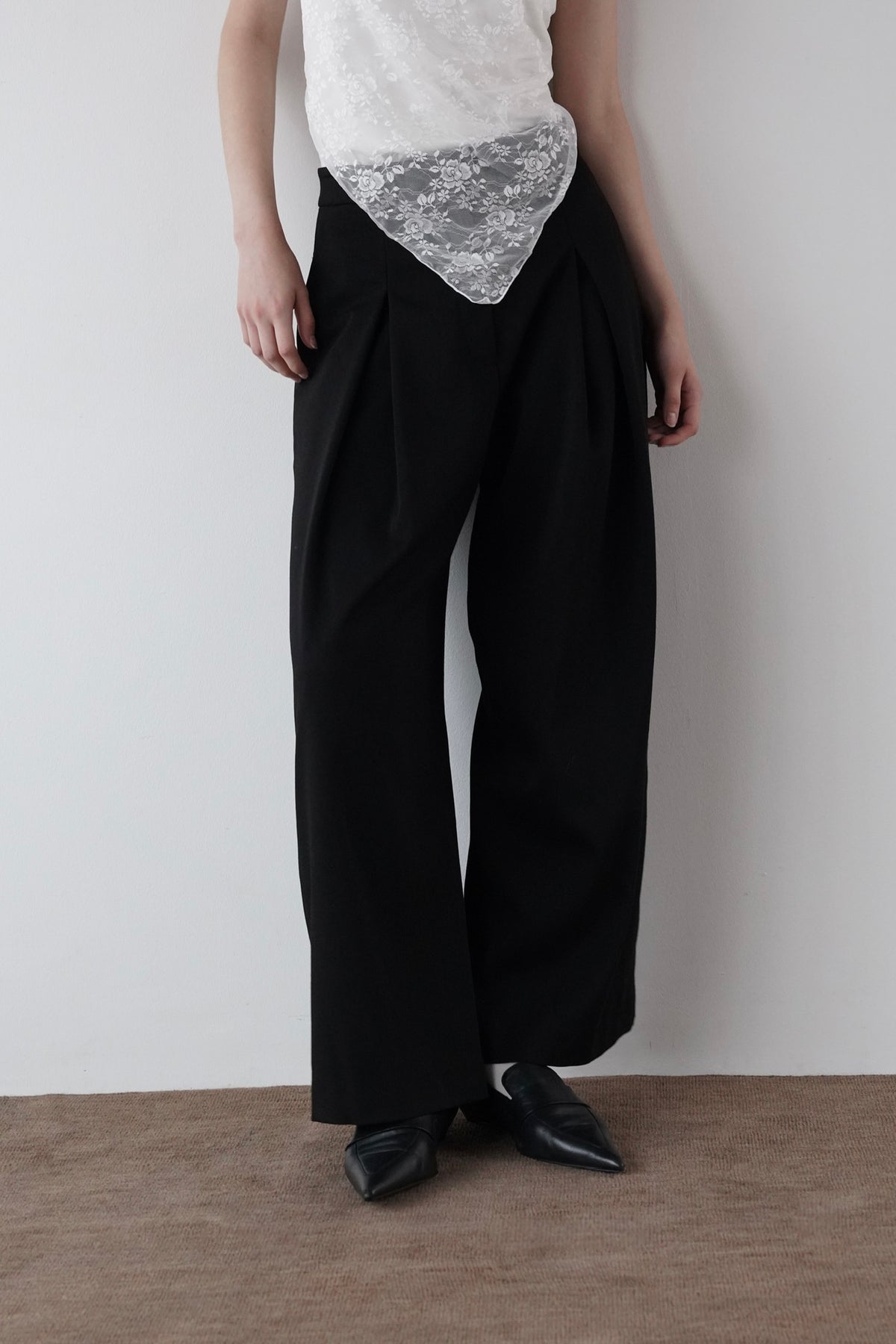 tailored wide slacks