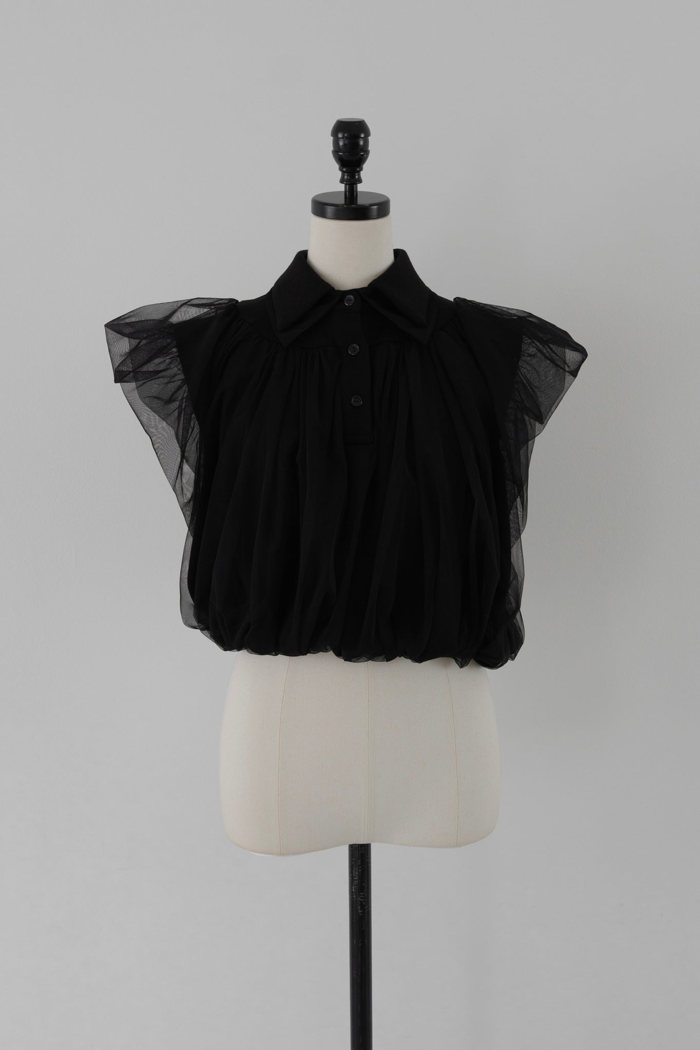 compact tulle polo tops