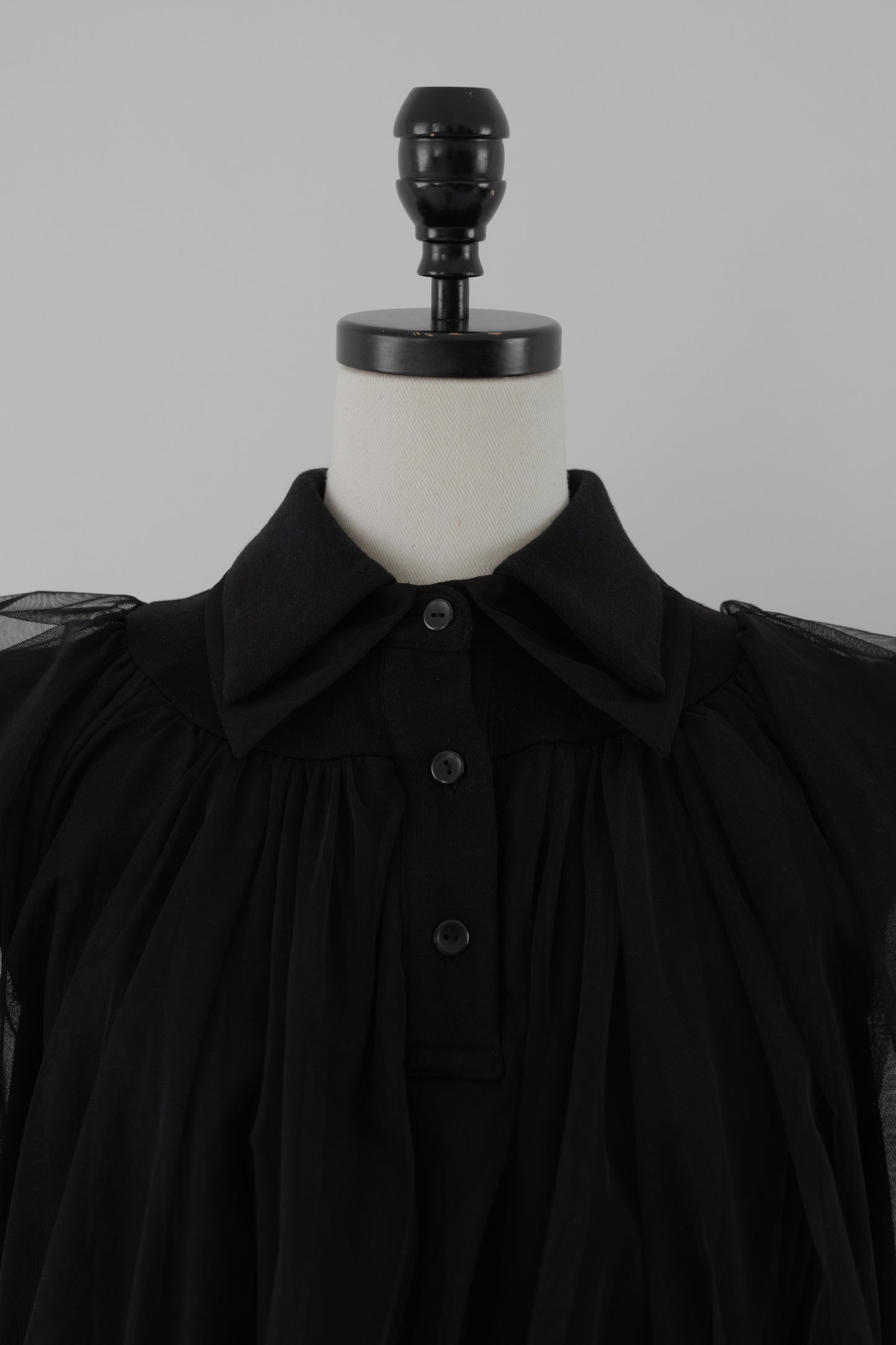 compact tulle polo tops