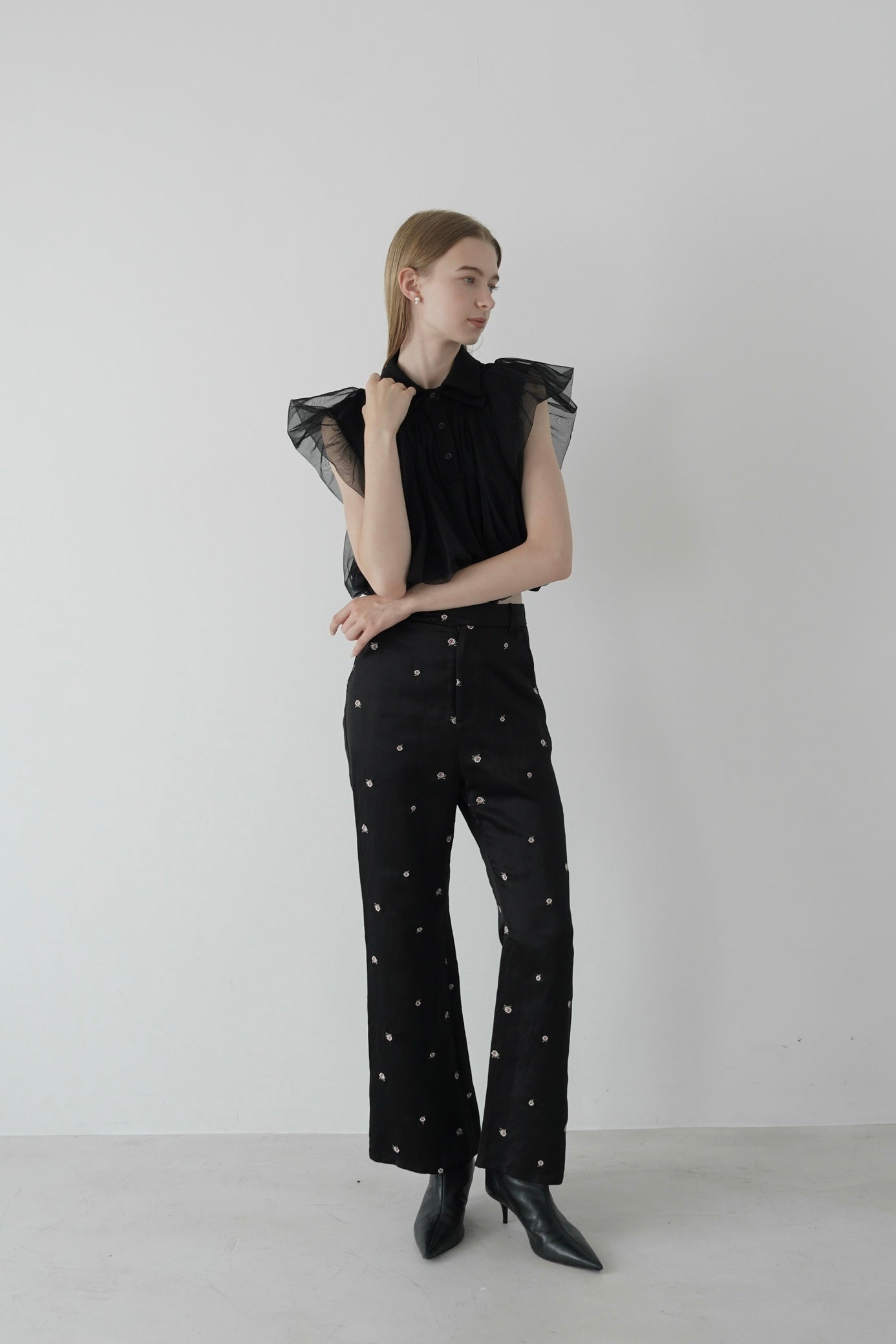 compact tulle polo tops