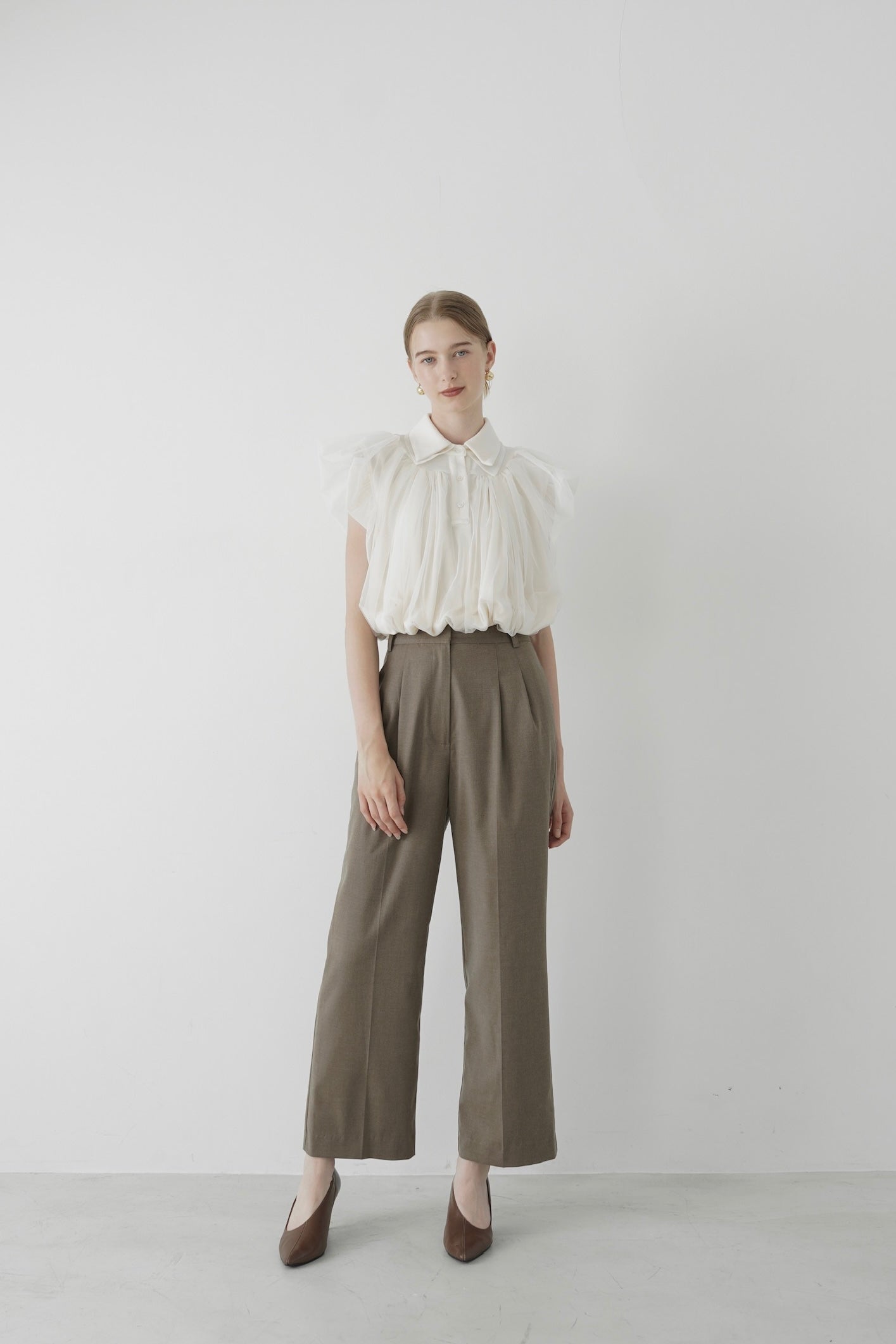 compact tulle polo tops