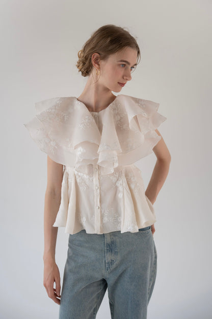 embroidery volume blouse