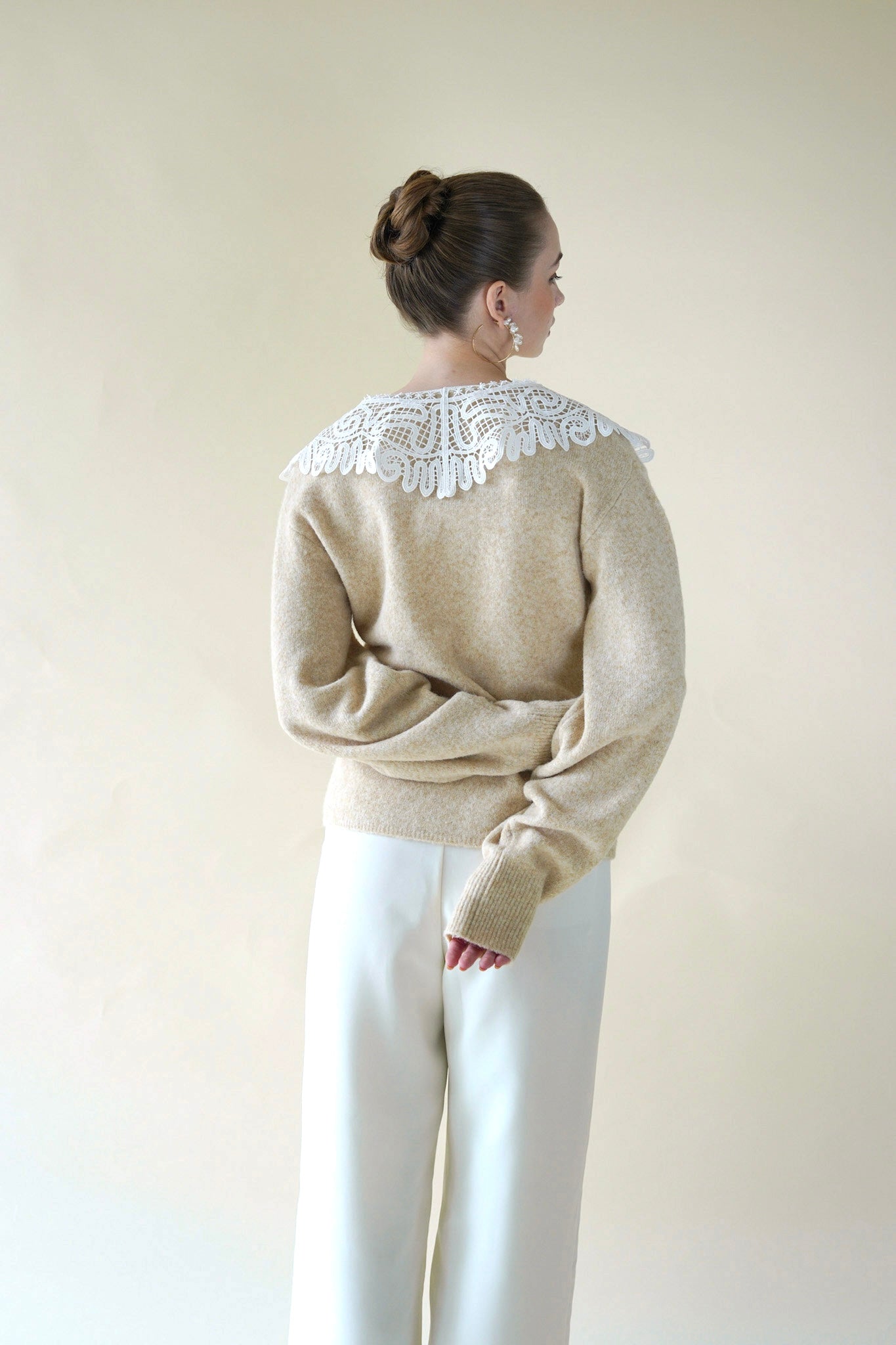 lace collar knit cardigan – Acka online store