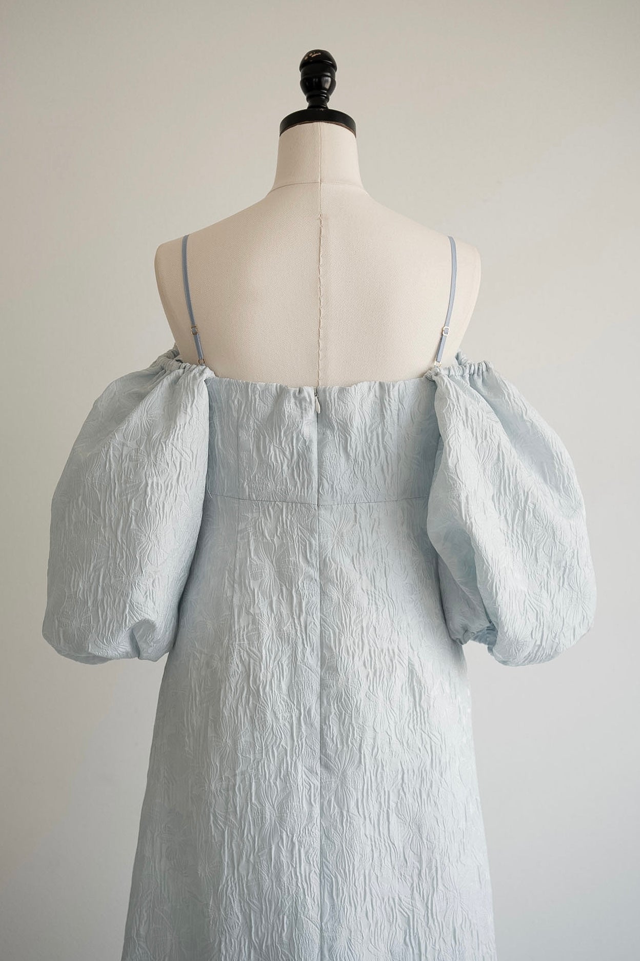 jacquard puff sleeve one-piece