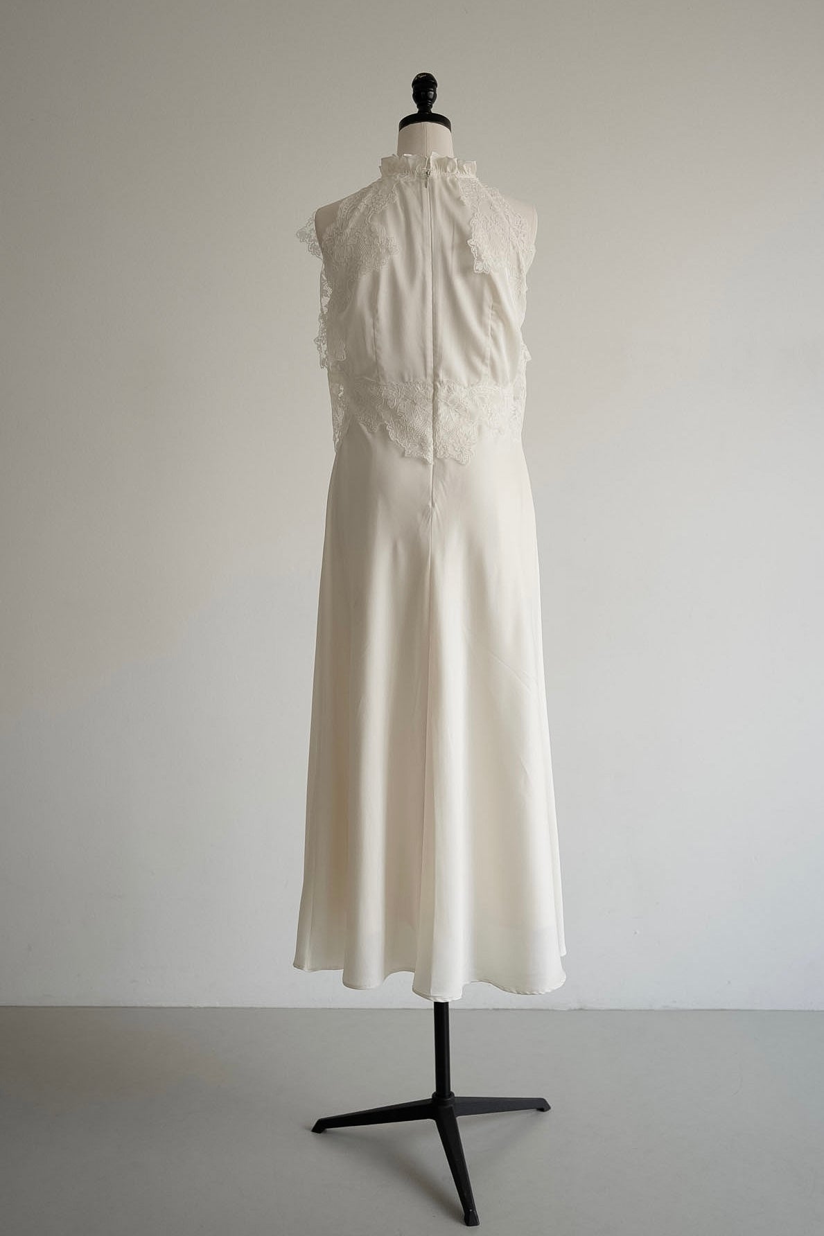 satin lace layer dress