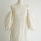 jacquard puff sleeve one-piece