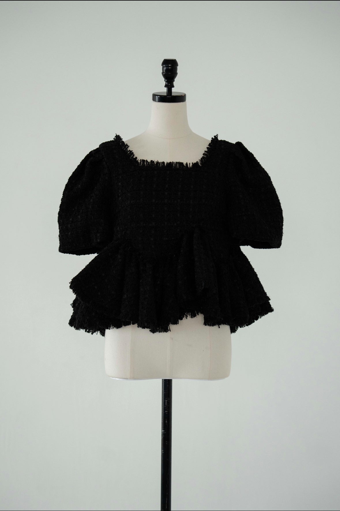 【 sayan】acka tweed peplum tops tweed peplum tops – Acka online store