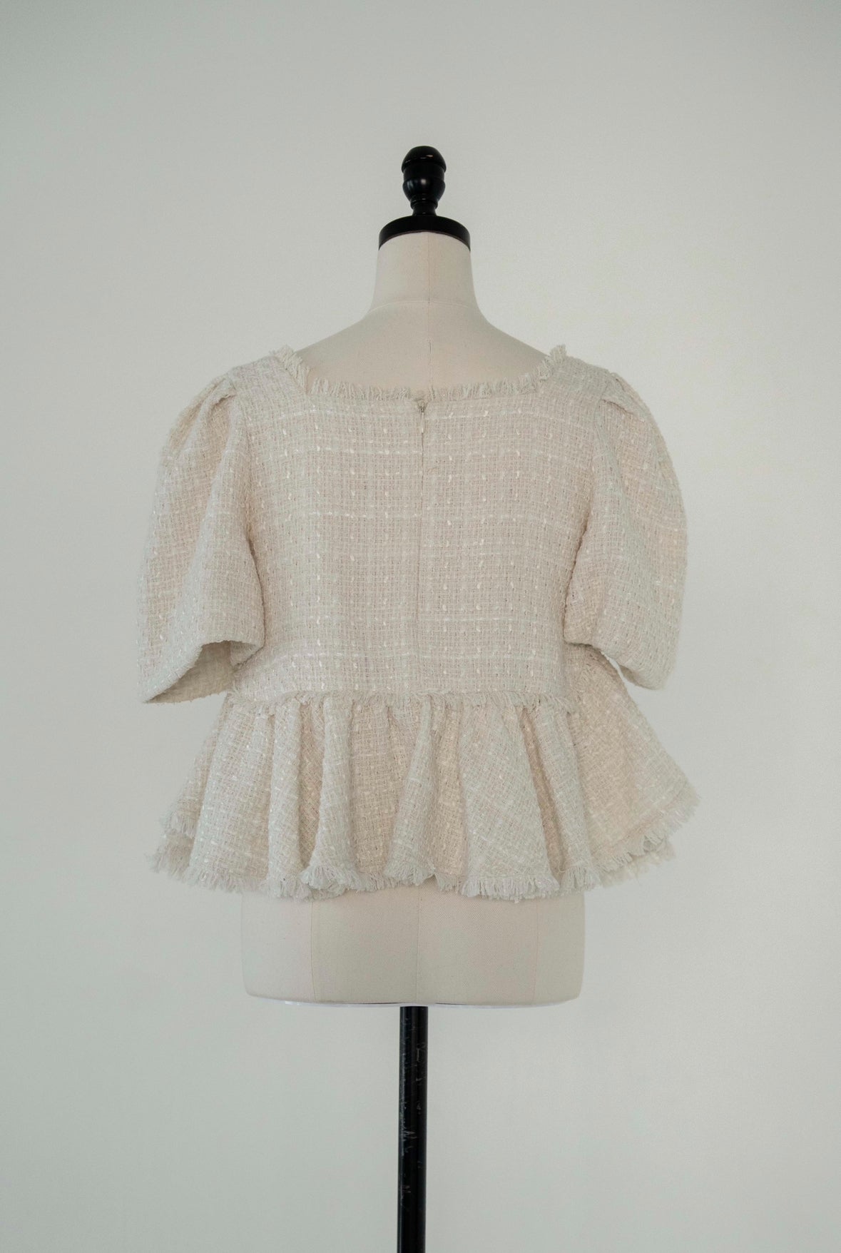 カットソー(半袖/袖なし) TWEED TUCK PEPLUM TOPS TWEED TUCK PEPLUM TOPS - BIRTHDAY BASH