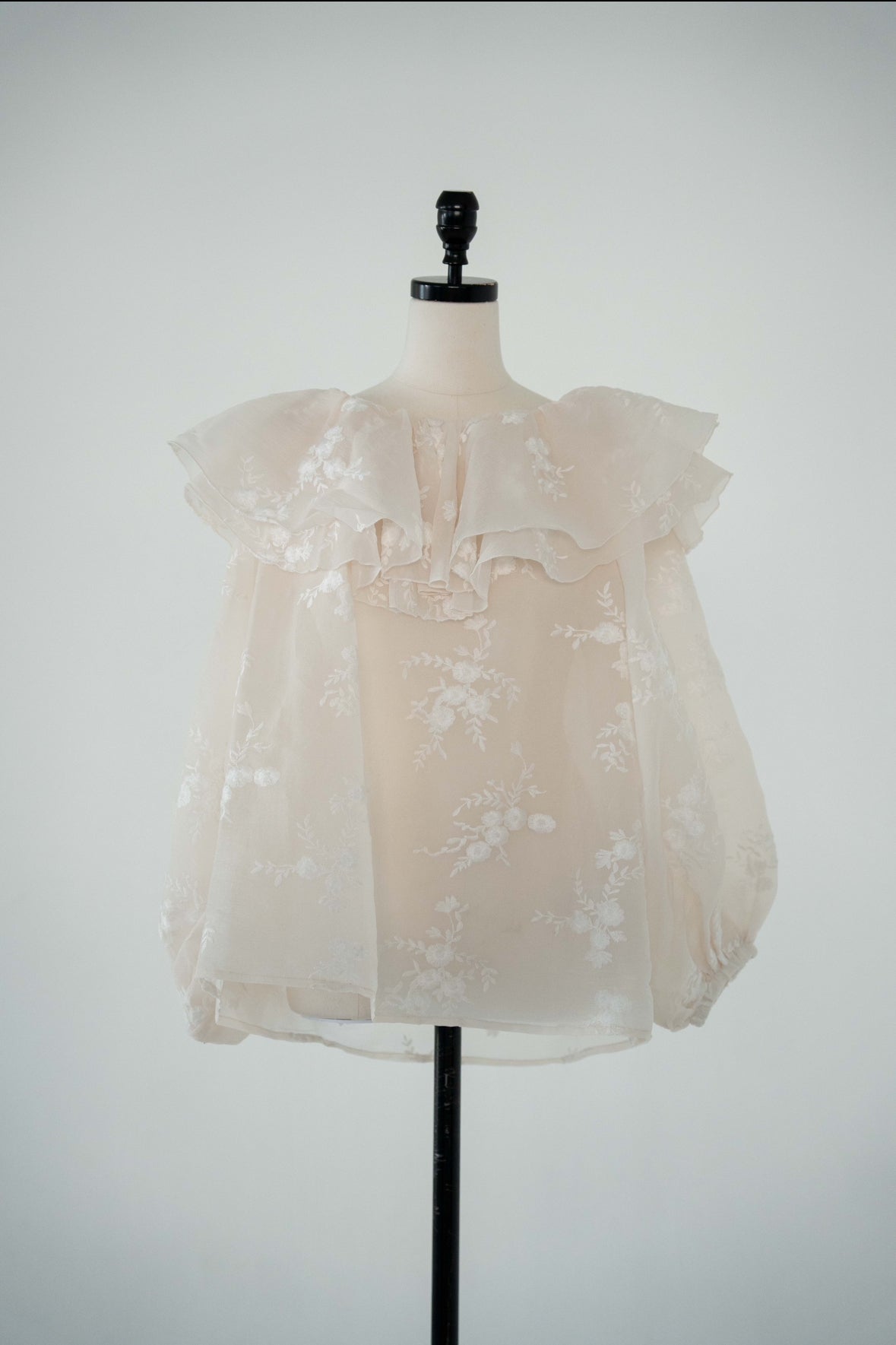 embroidery frill blouse