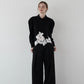 lace hem collar knit