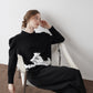 lace hem collar knit