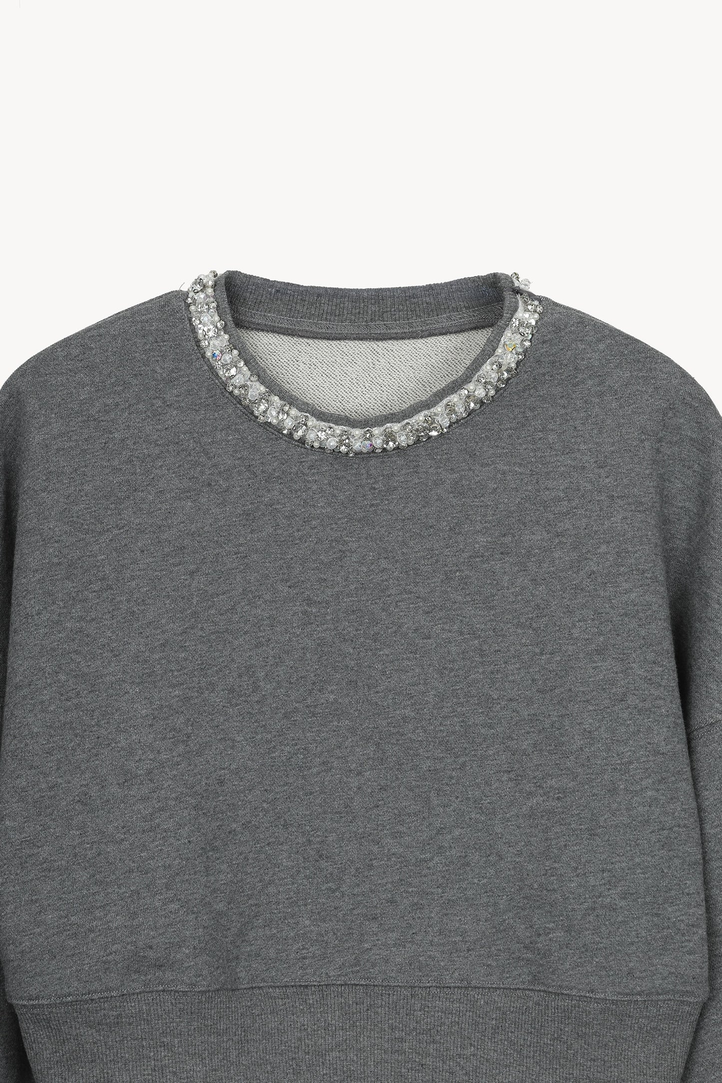 bijou neck cropped sweat