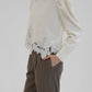lace hem collar knit