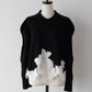 lace hem collar knit