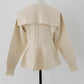 peplum zip knit tops