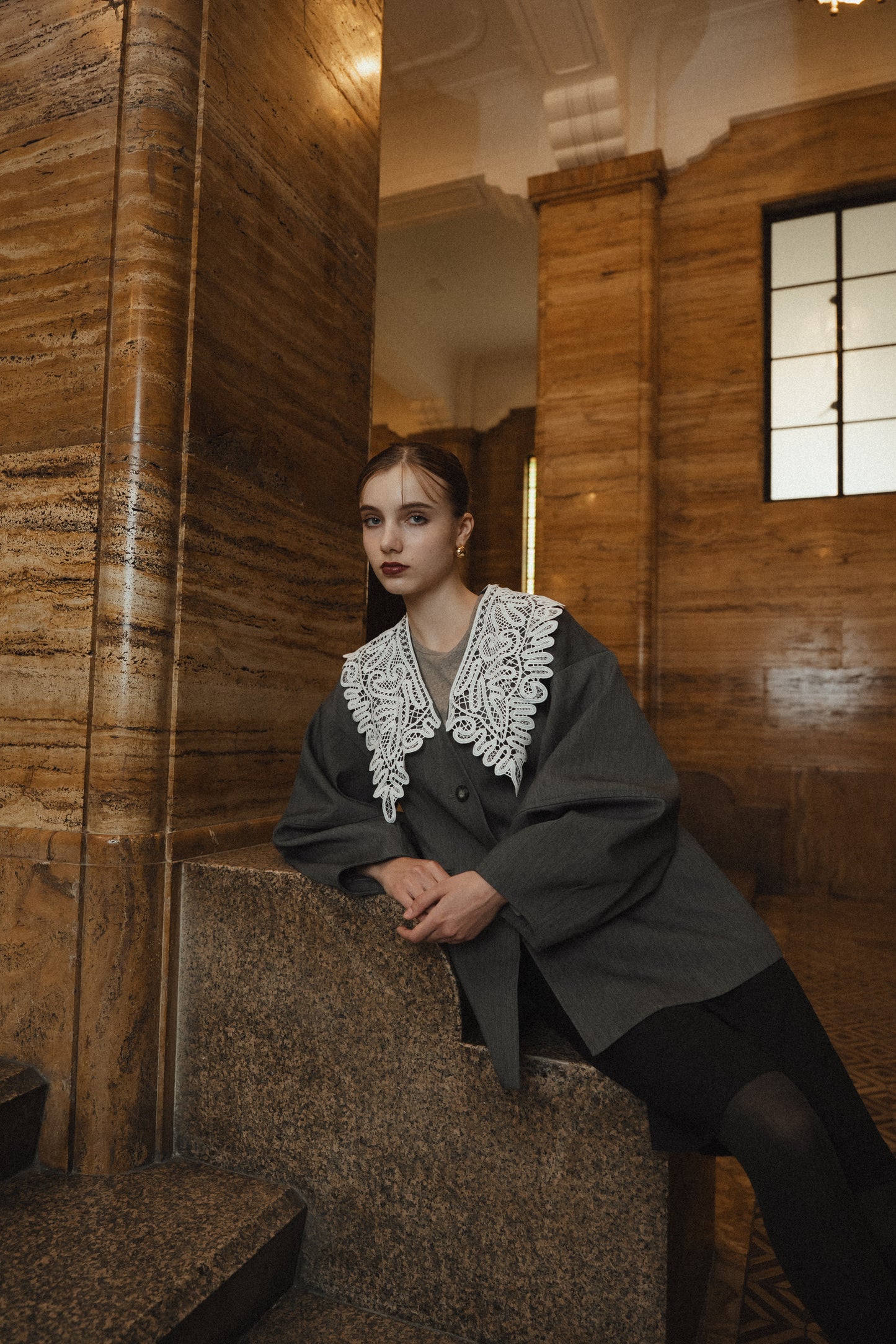 lace collar jacket