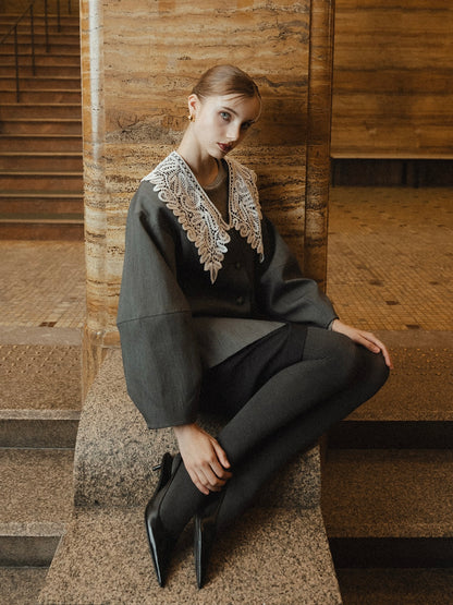 lace collar jacket