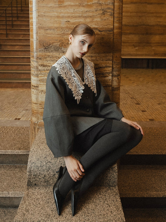 lace collar jacket