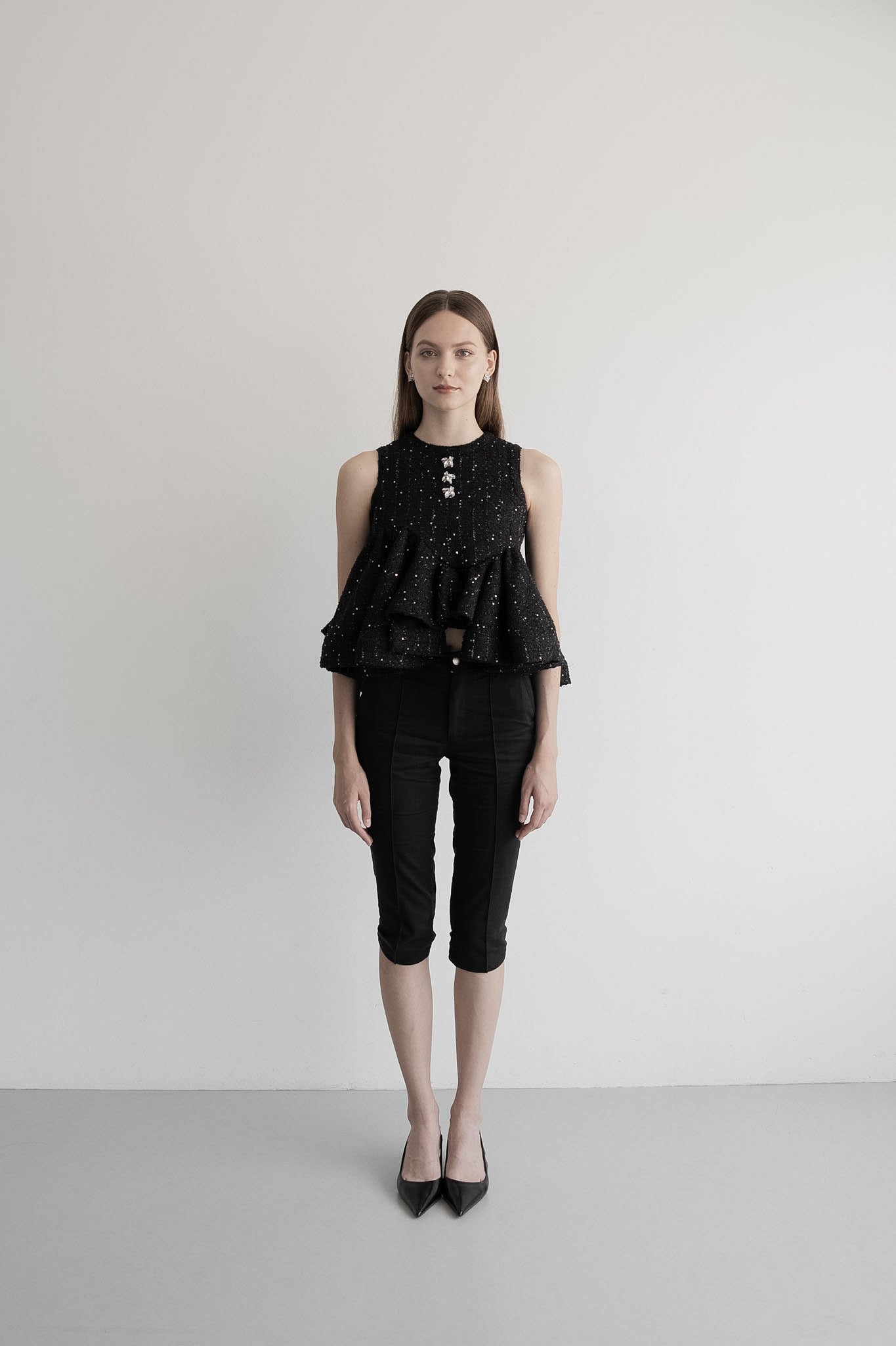 glitter tweed peplum tops – Acka online store