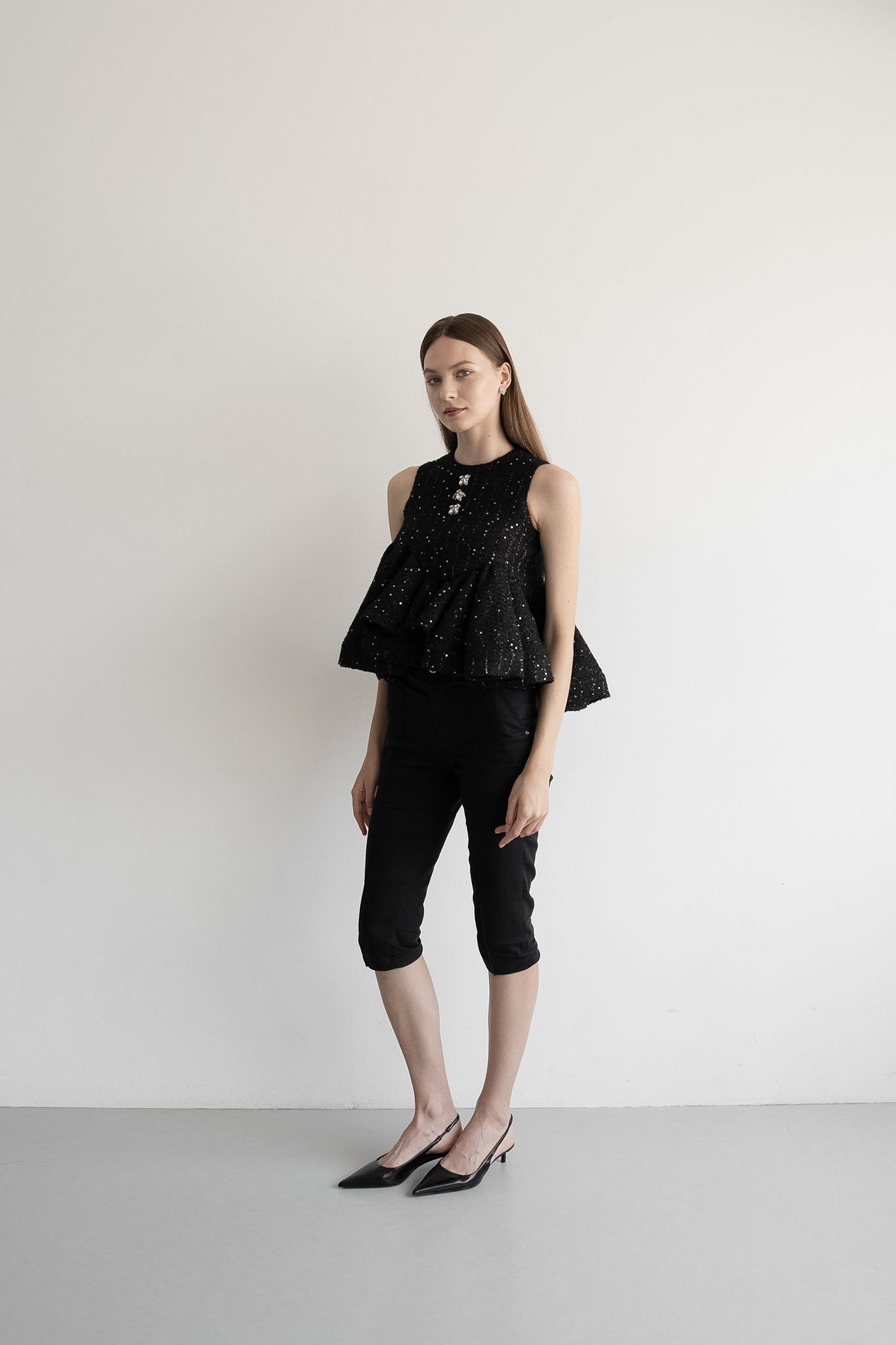 glitter tweed peplum tops – Acka online store