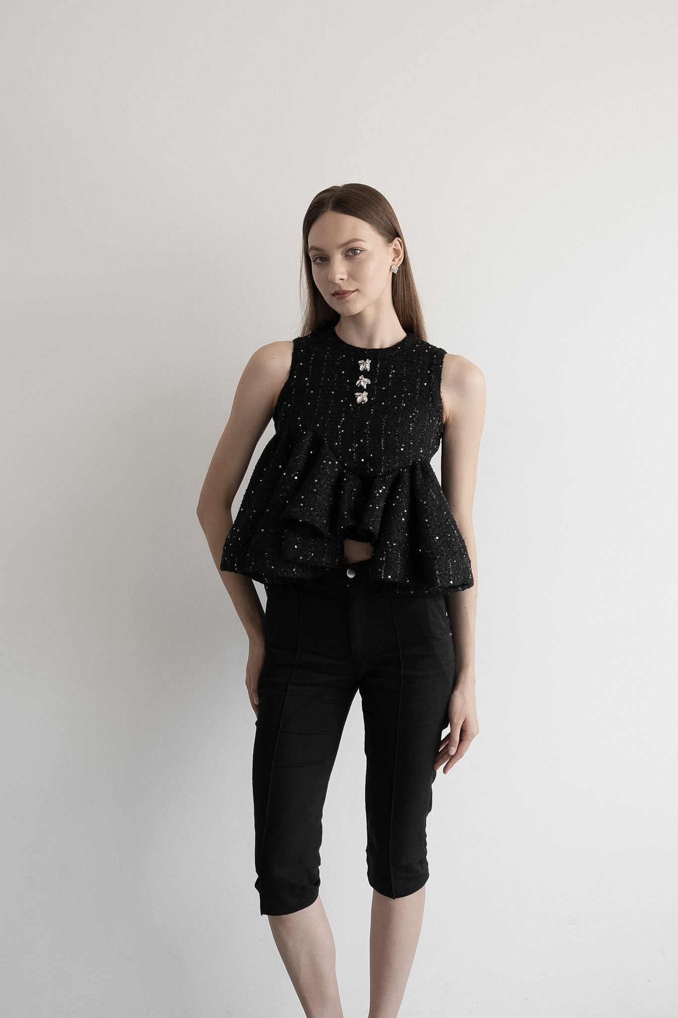glitter tweed peplum tops – Acka online store