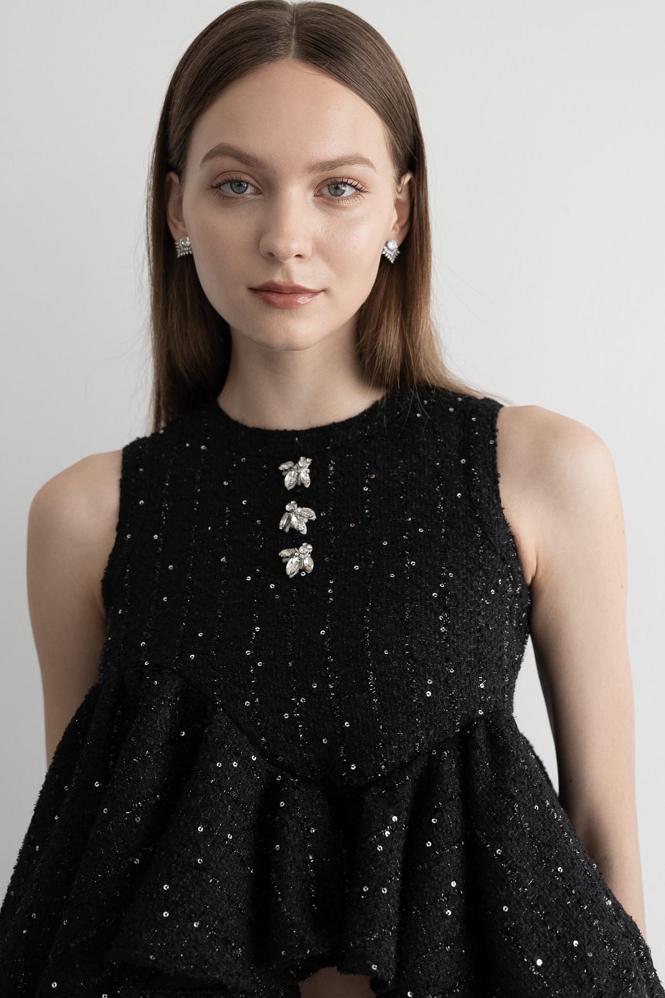 glitter tweed peplum tops – Acka online store