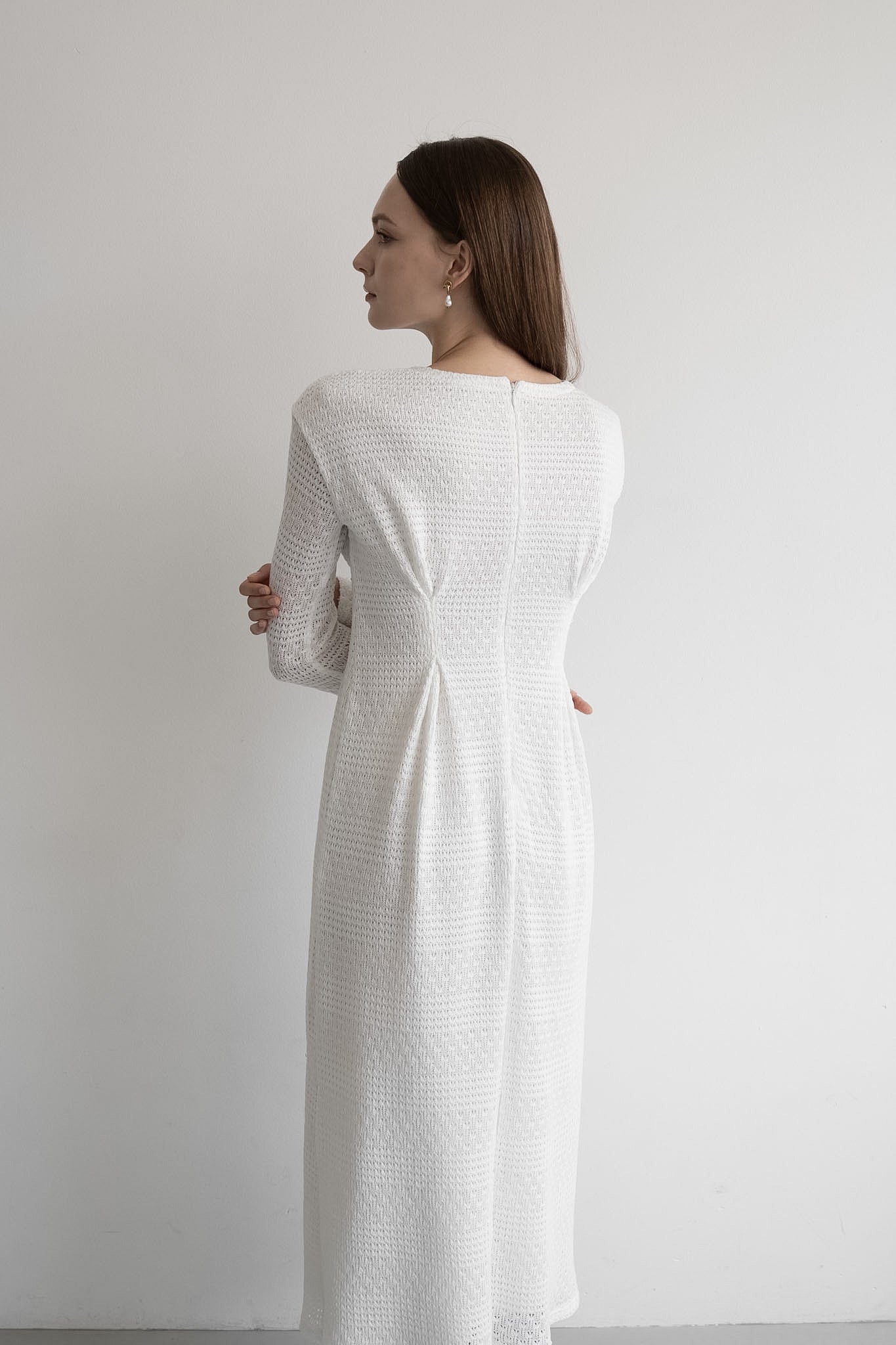 v neck lace knit one-piece