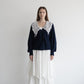 lace collar knit cardigan